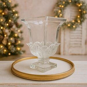 Crystal Vase Shannon Crystal Designs of Ireland Square Lead Pedestal Elegant 7”